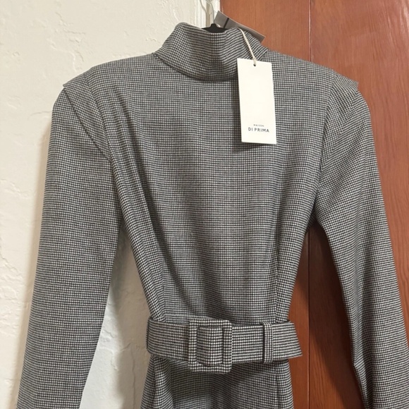 NWT Italian Maison Di Prima Houndstooth Dress Size IT 38 - Picture 1 of 8